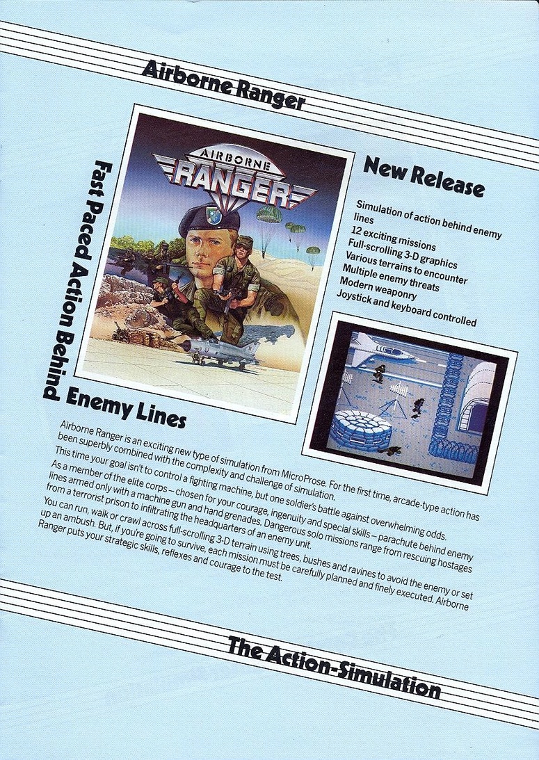 Airborne Ranger microprose catalogue page 6