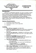 Airborne Ranger quick start guide page 1