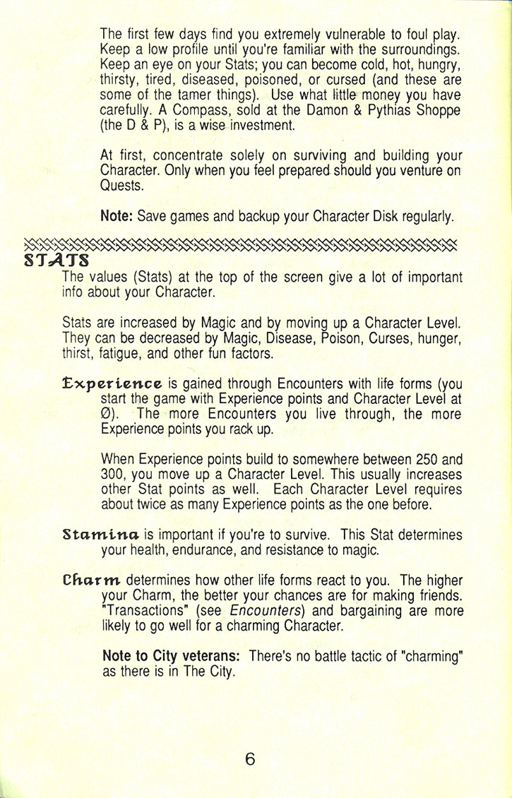 Alternate Reality: The Dungeon manual page 6