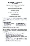 Alternate Reality: The Dungeon Getting started guide page 1