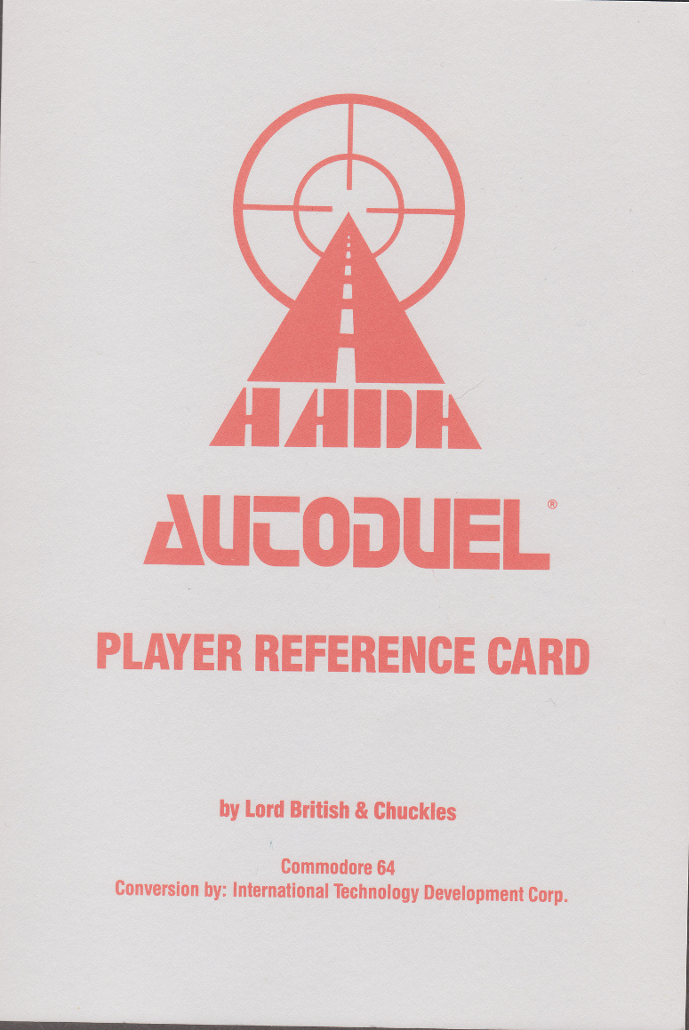 Autoduel reference card page 0