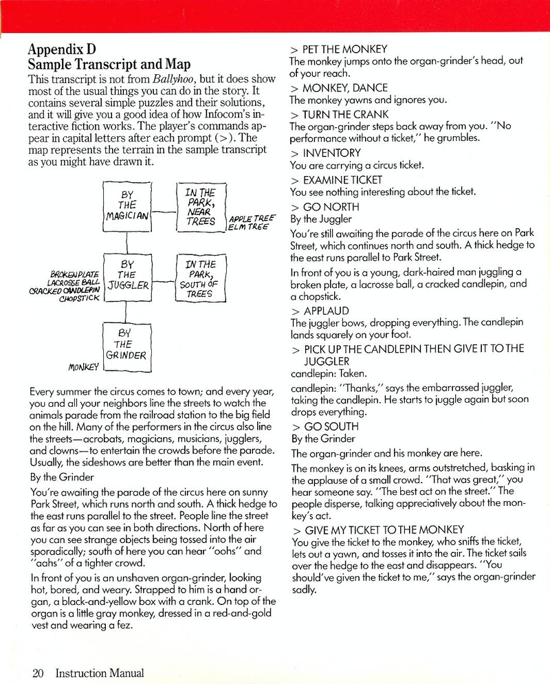 Ballyhoo manual page 20