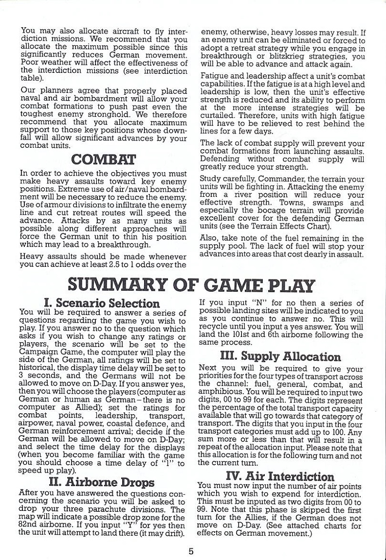 Battle for Normandy manual page 5