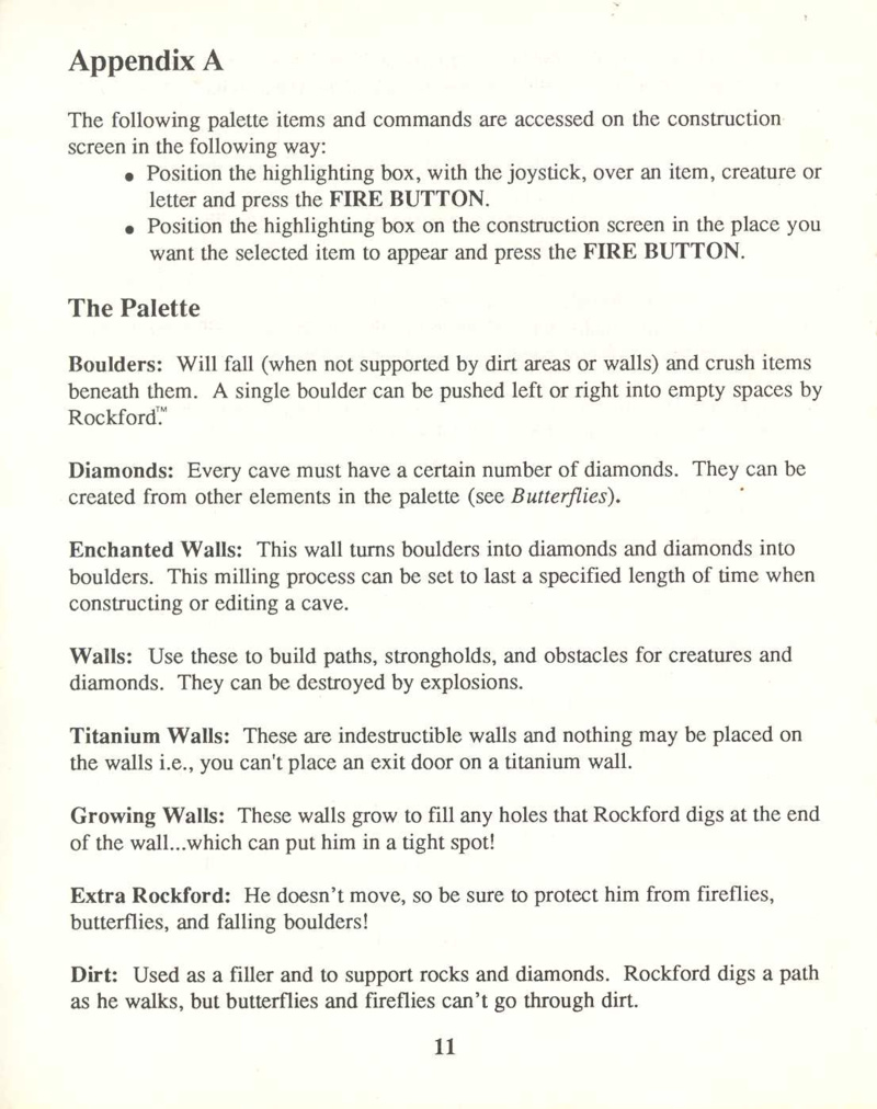 Boulder Dash Construction Kit manual page 11