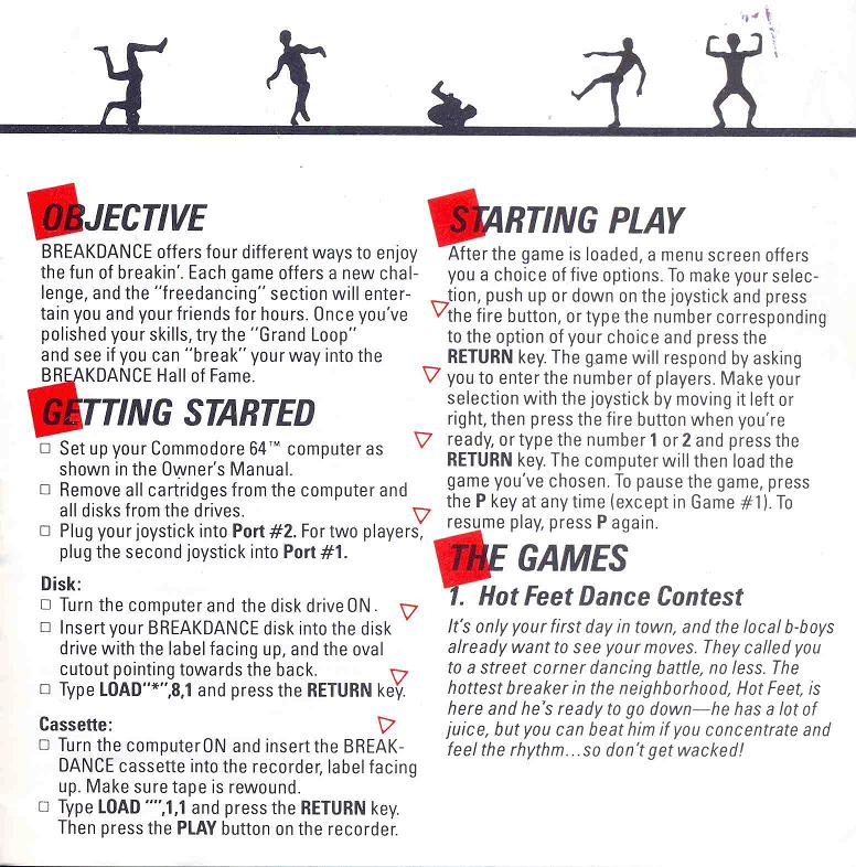 BREAKDANCE Manual Page 1 