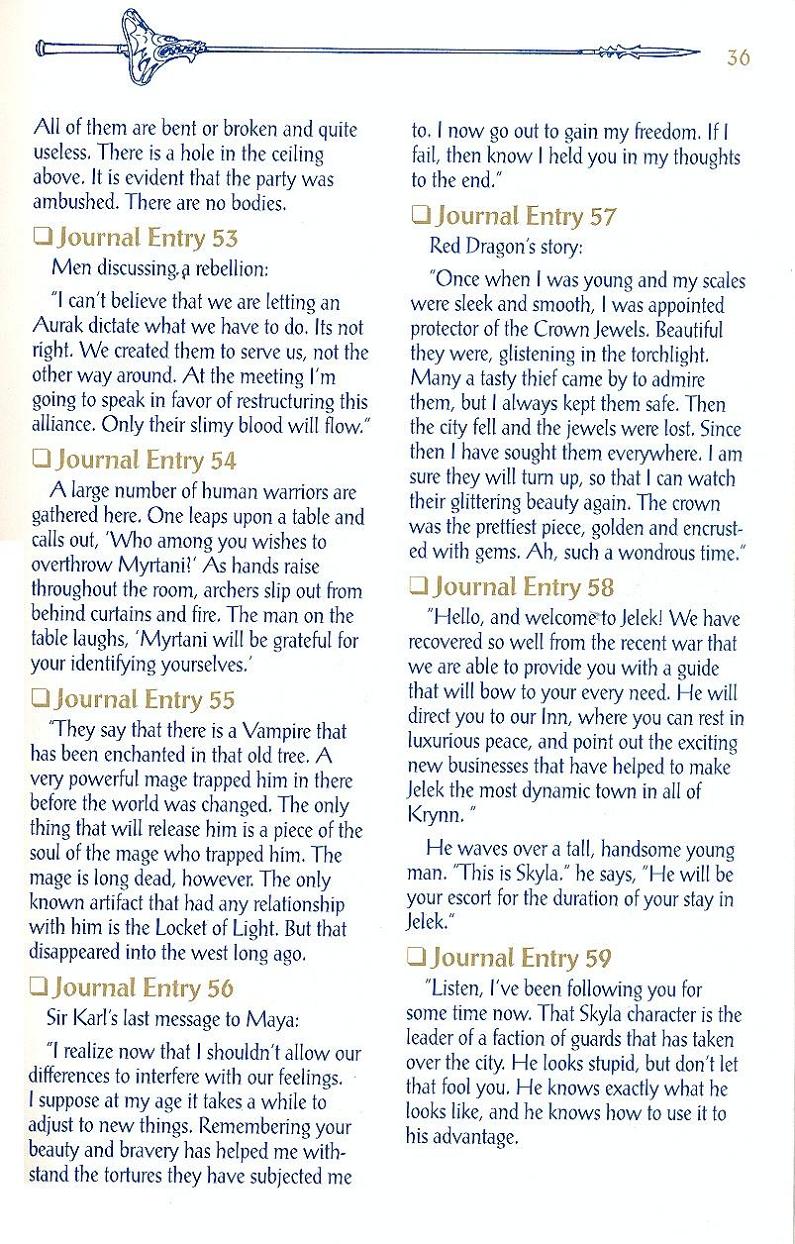 Champions of Krynn Adventurers Journal page 36