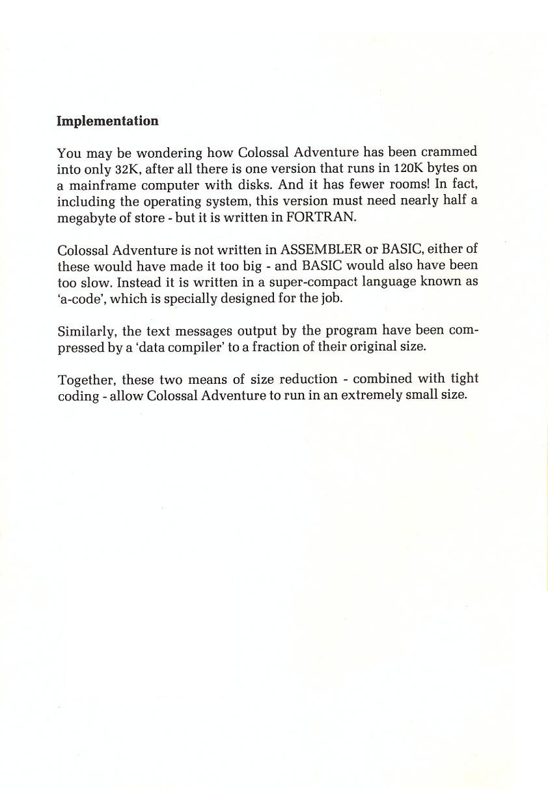 Colossal Adventure manual page 7