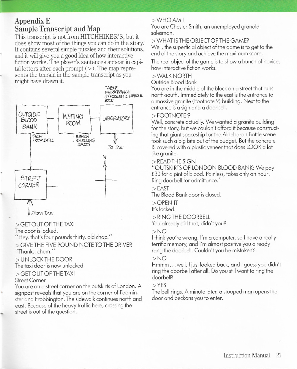 The Hitchhiker's Guide to the Galaxy manual page 21