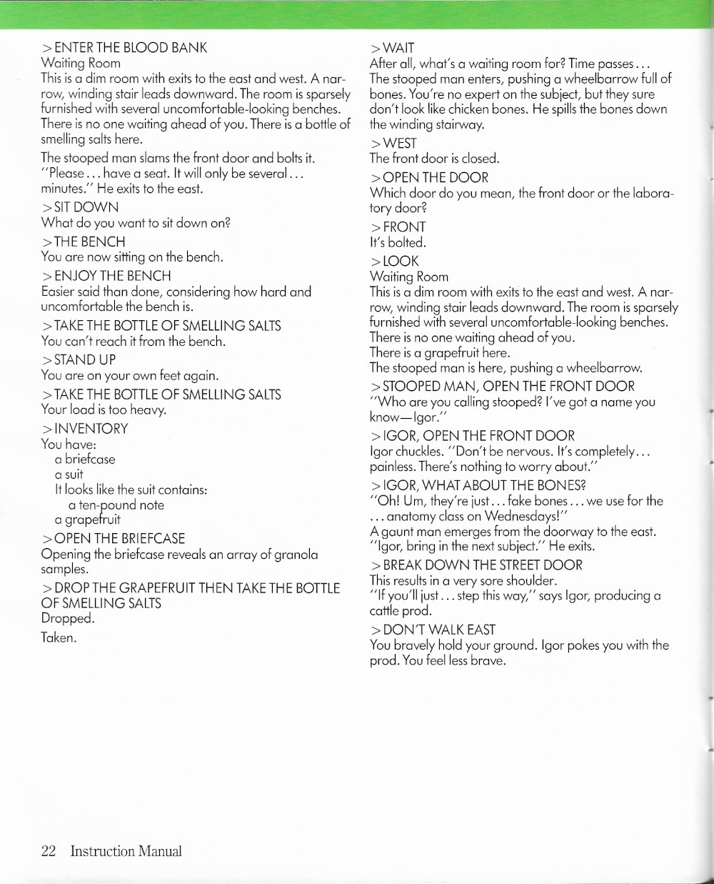 The Hitchhiker's Guide to the Galaxy manual page 22