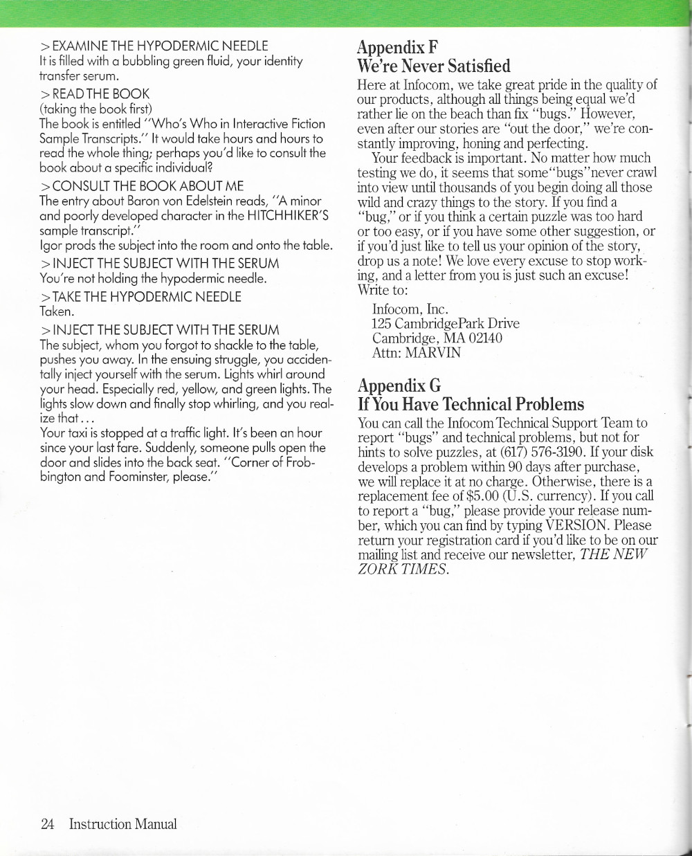 The Hitchhiker's Guide to the Galaxy manual page 24