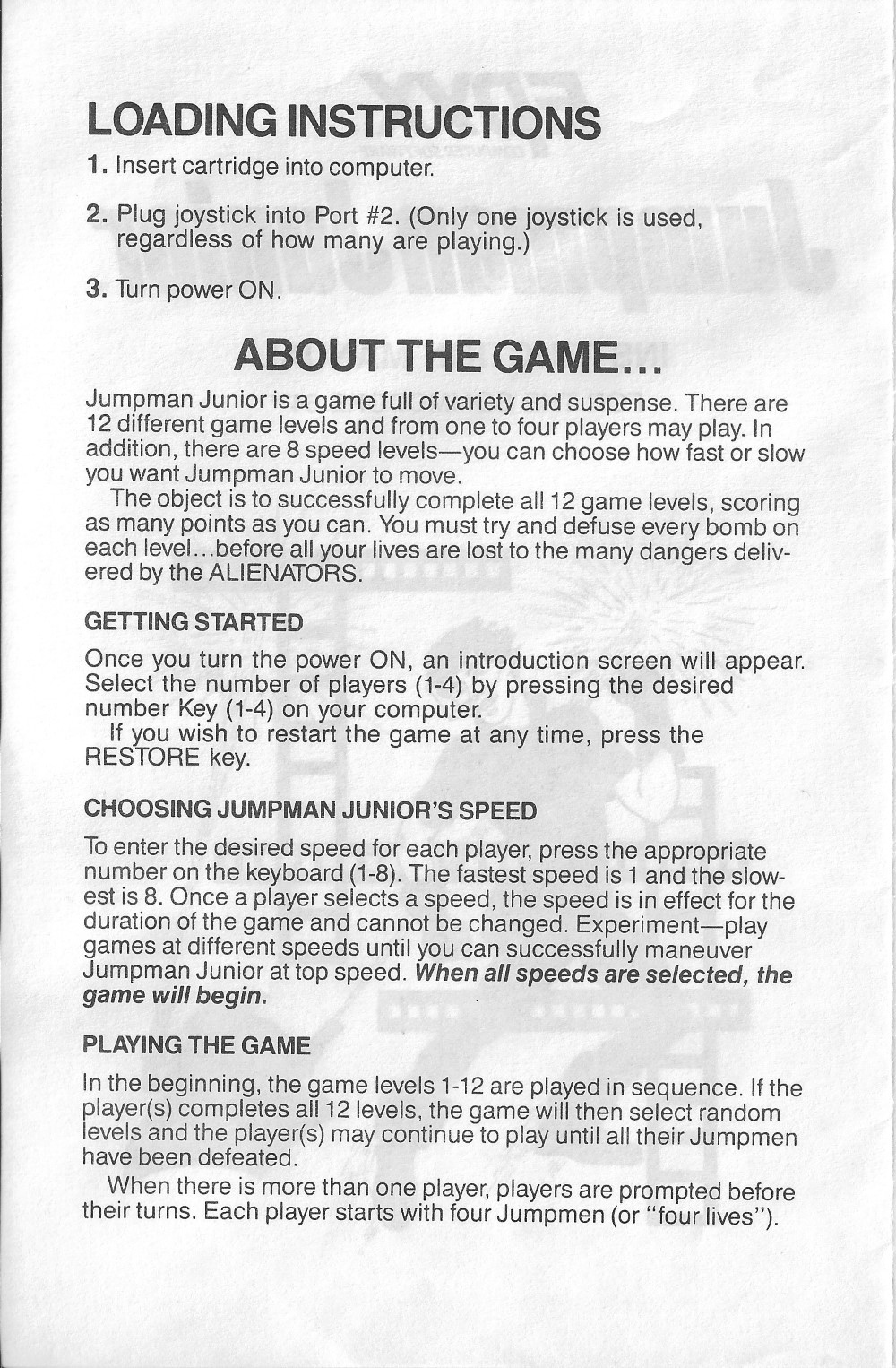 Jumpman Junior manual page 2