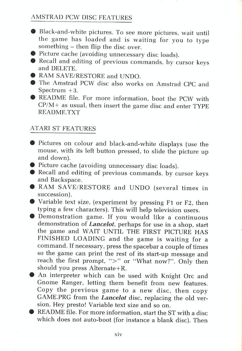 Lancelot manual page xiv