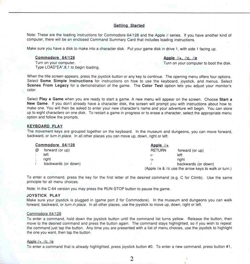 Legacy of the Ancients Manual Page 2 