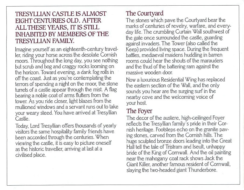 Moonmist Guide to Tresyllian Castle page 8