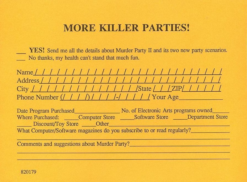 Make Your Own Murder Party postcard front