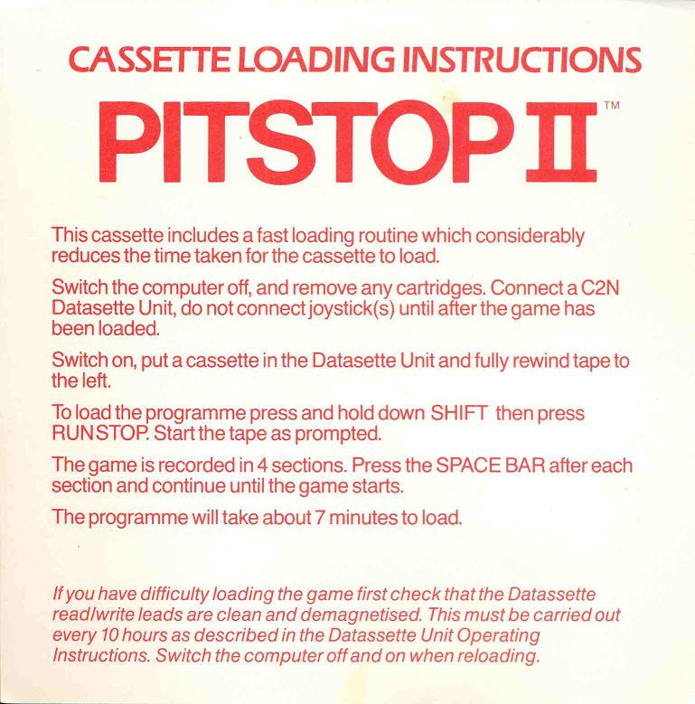 PITSTOP II Cassette Loading Instructions 