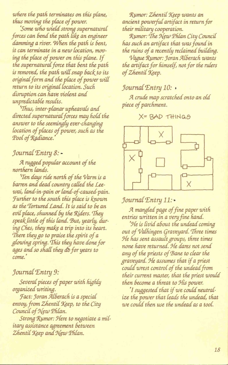 Pool of Radiance Adventurers Journal Page 18 
