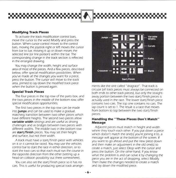 Racing Destruction Set Manual Page 6 