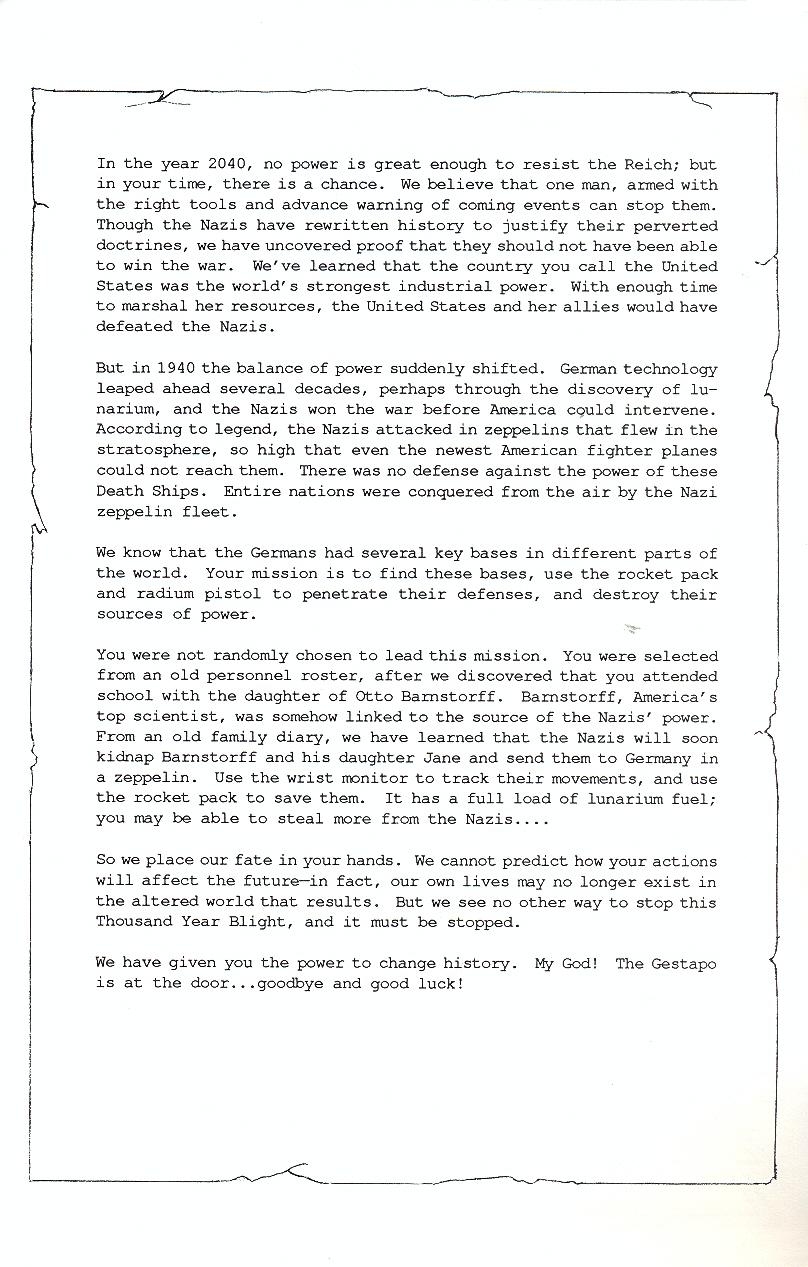 Rocket Ranger manual page 5