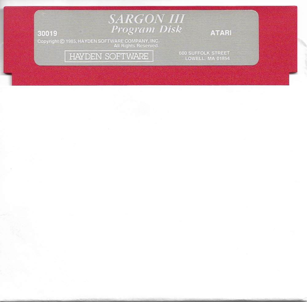 Sargon III program disk side 1