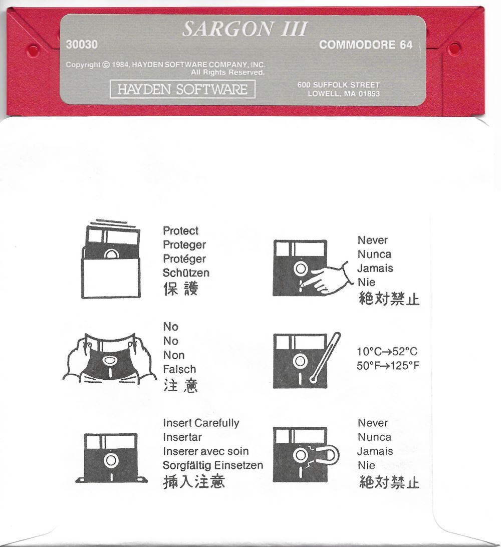 Sargon III program disk side 2