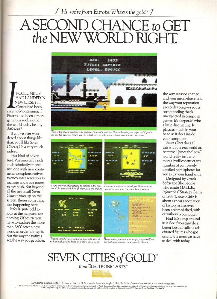The Seven Cities of Gold Advertisement 