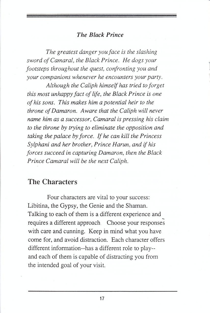 Sinbad and the Throne of the Falcon manual page 17
