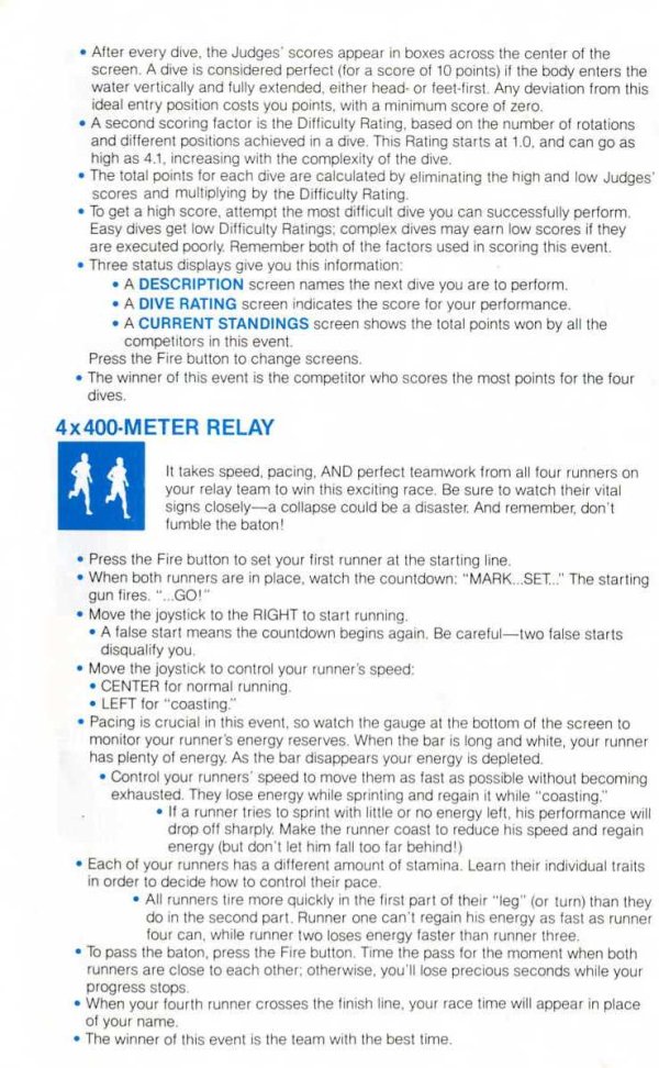 Summer Games Manual Page 5 