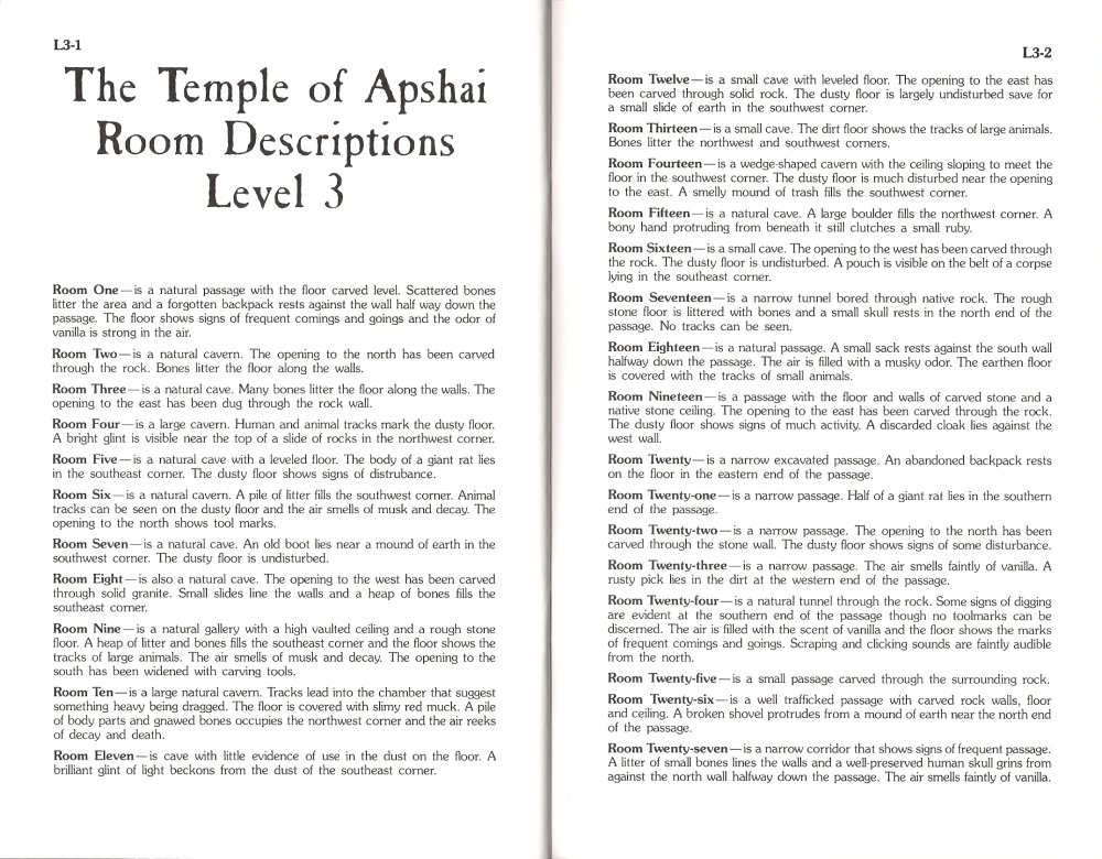 Temple of Apshai Manual Page L3-1 