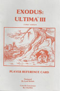 Ultima III: Exodus player reference card 1