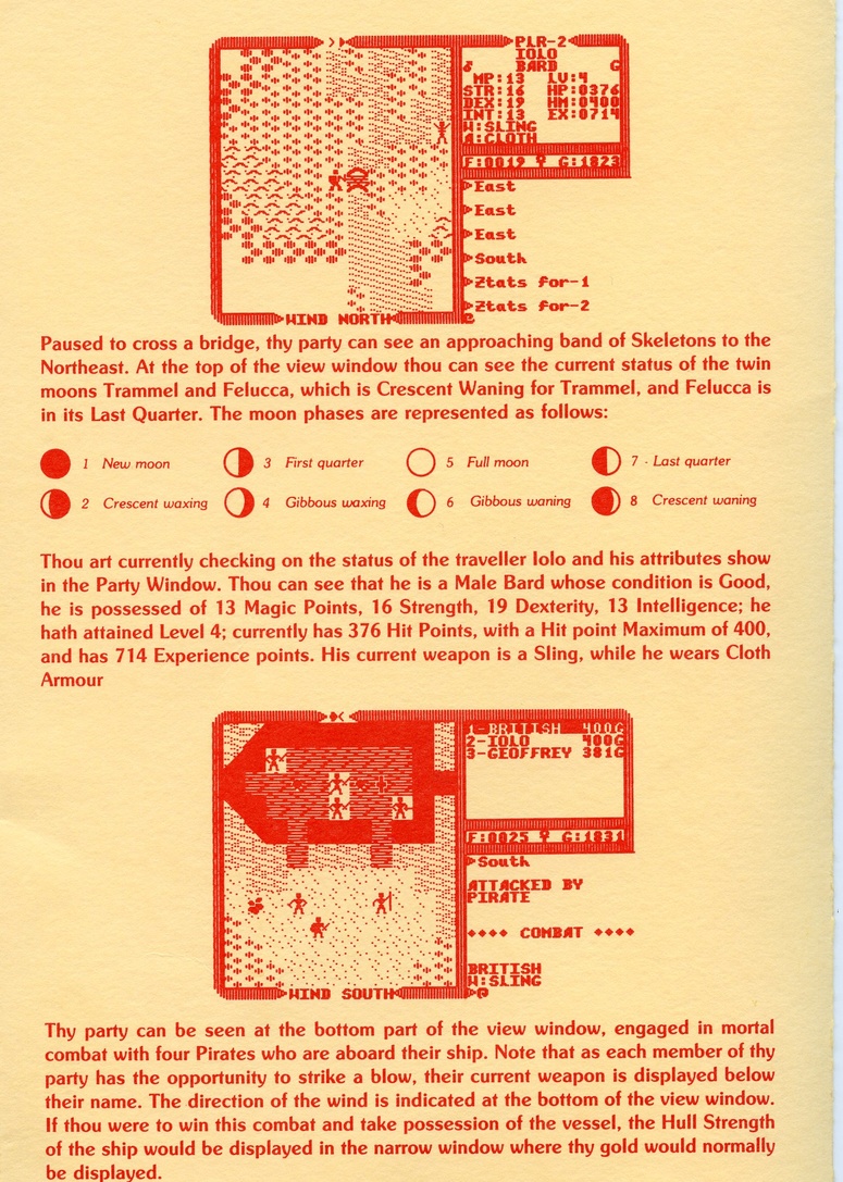 Ultima IV: Quest of the Avatar reference sheet 5