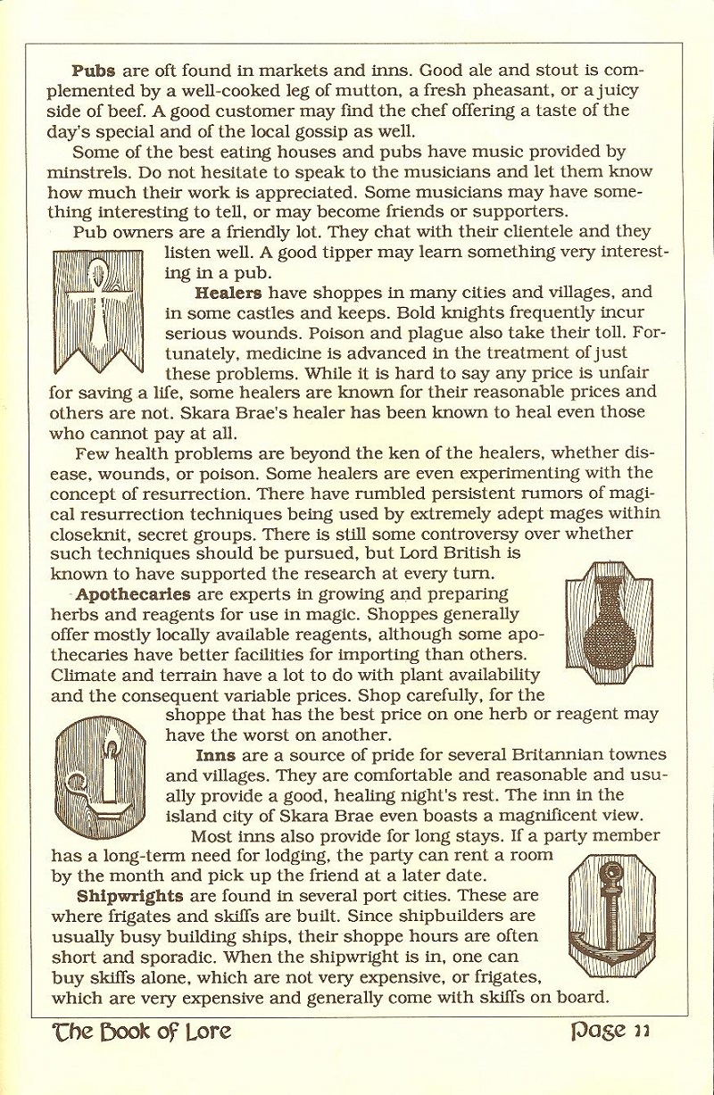 Ultima V: Warriors of Destiny The Book of Lore page 11
