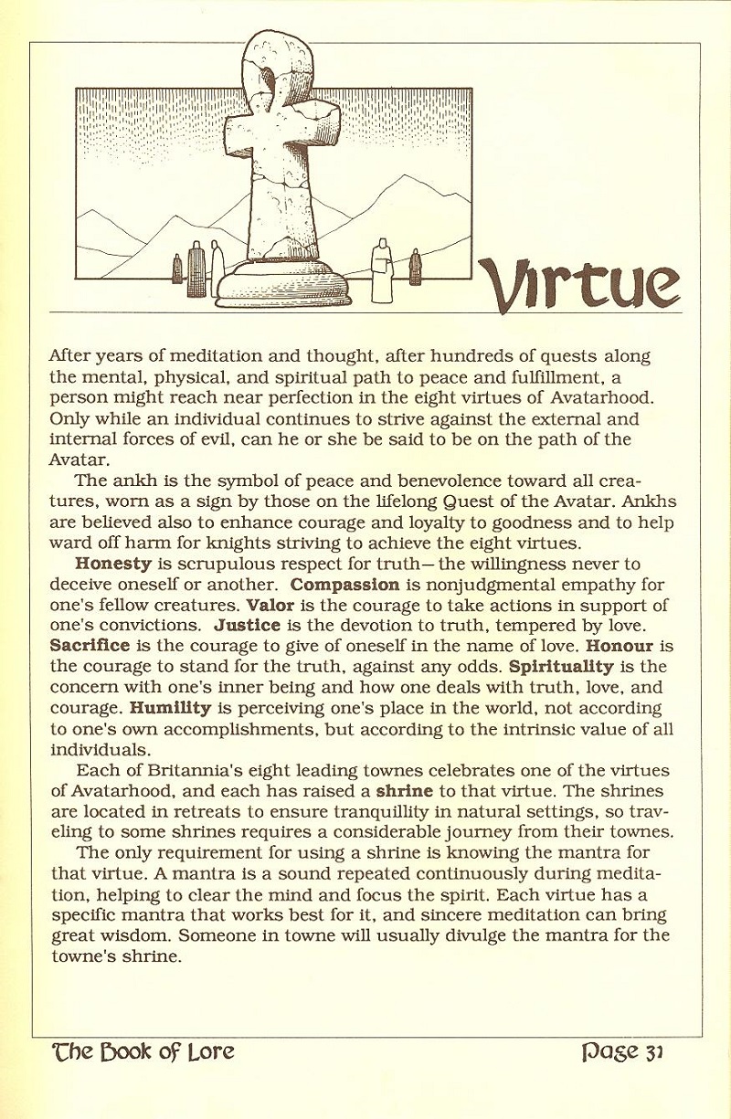 Ultima V: Warriors of Destiny The Book of Lore page 31