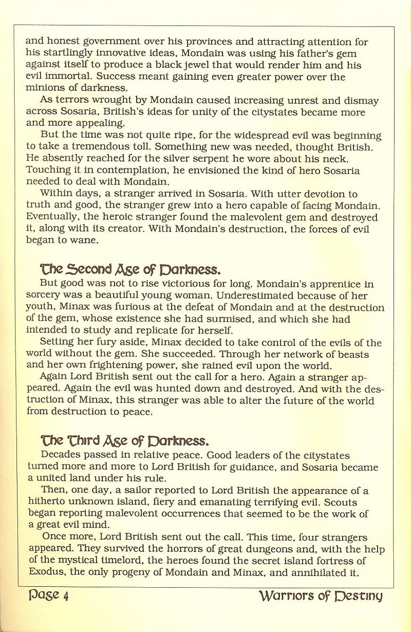 Ultima V: Warriors of Destiny The Book of Lore page 4