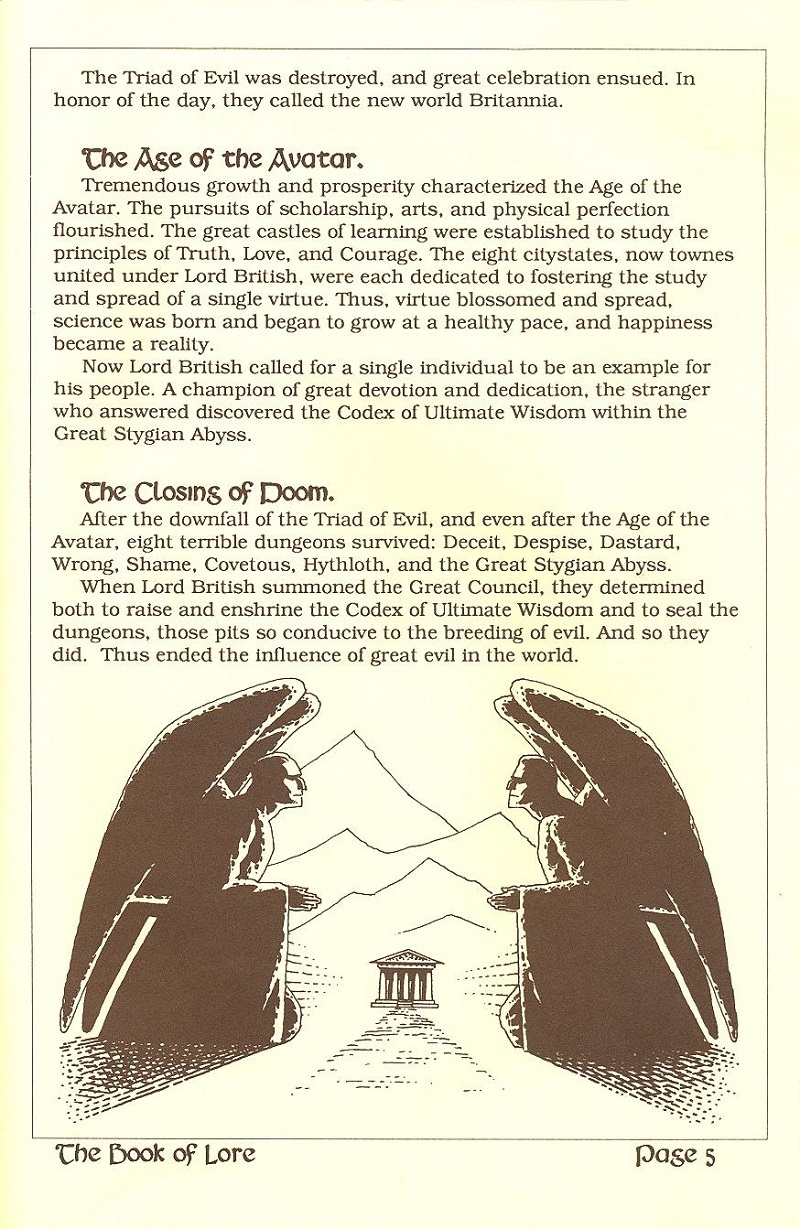 Ultima V: Warriors of Destiny The Book of Lore page 5