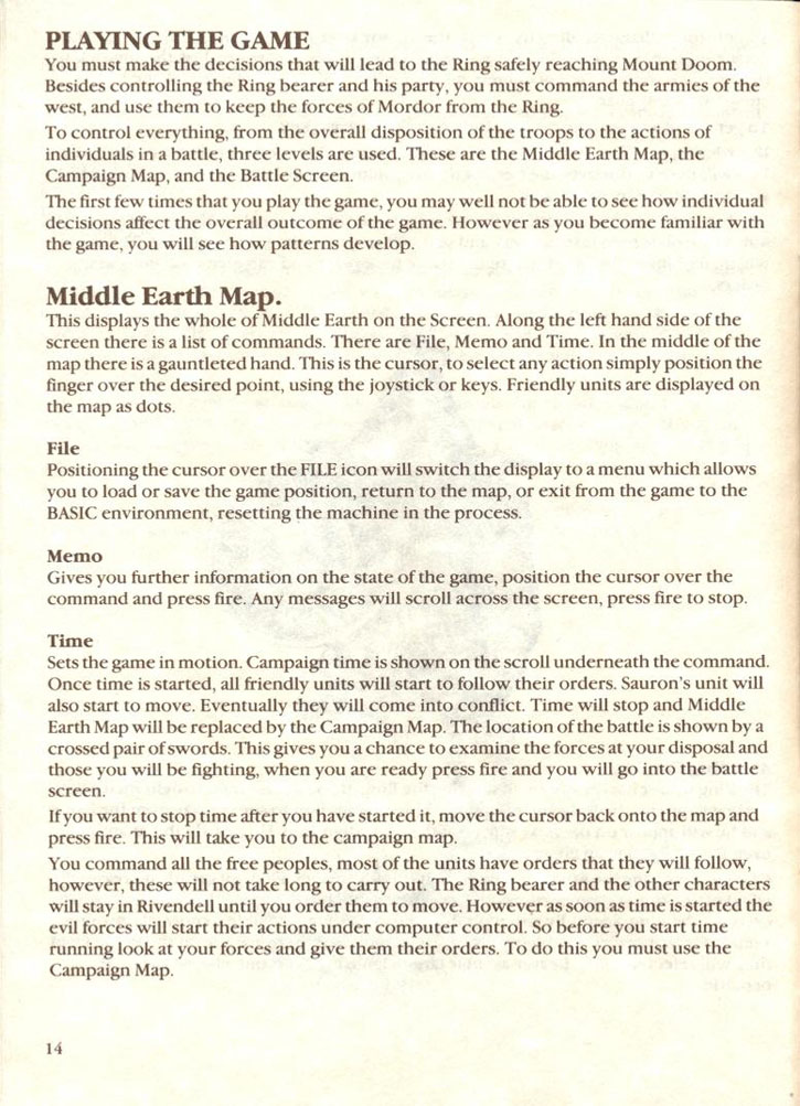 War in Middle Earth manual page 14