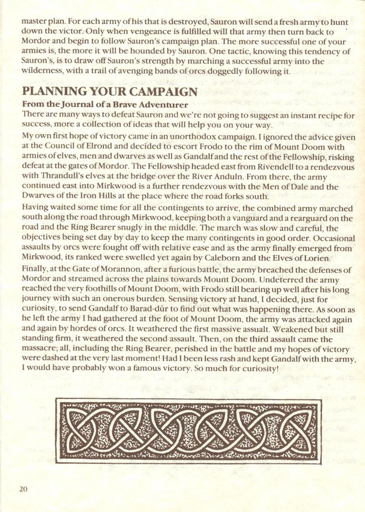 War in Middle Earth manual page 20