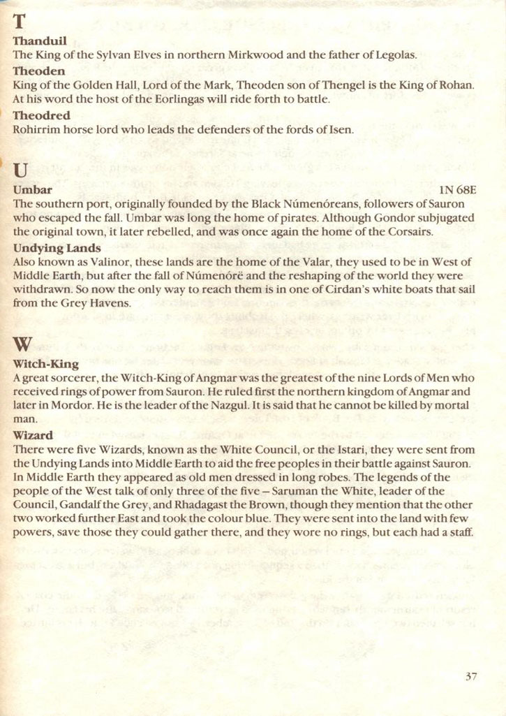 War in Middle Earth manual page 37