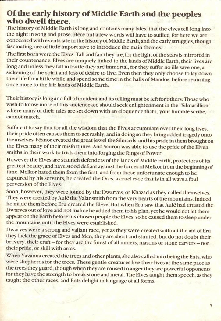 War in Middle Earth manual page 5