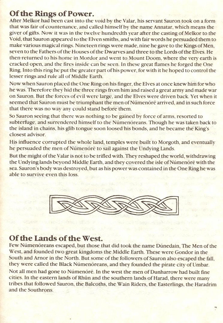 War in Middle Earth manual page 7