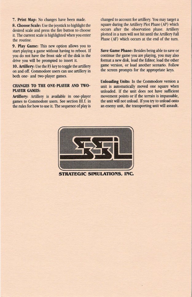 Wargame Construction Set Commodore 64 Instructions Page 2 