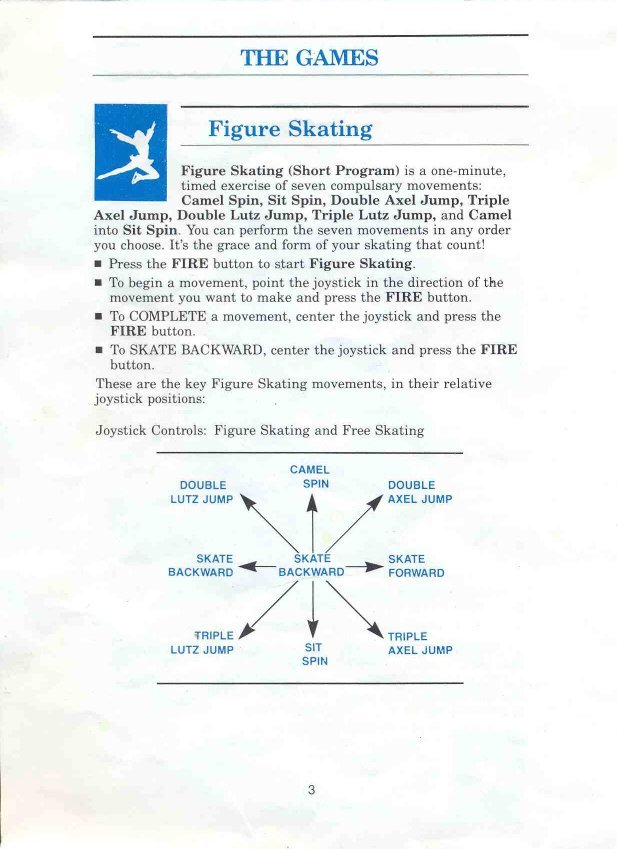 Winter Games Manual Page 3 