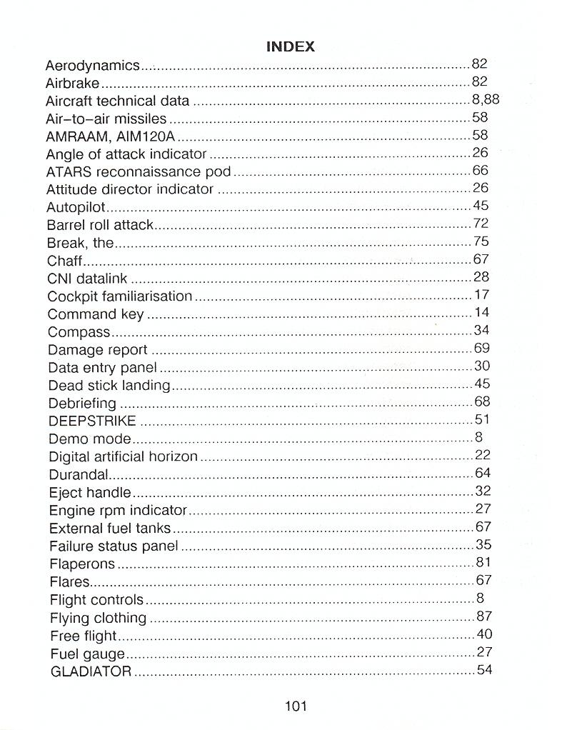 F-16 Combat Pilot flight manual page 101