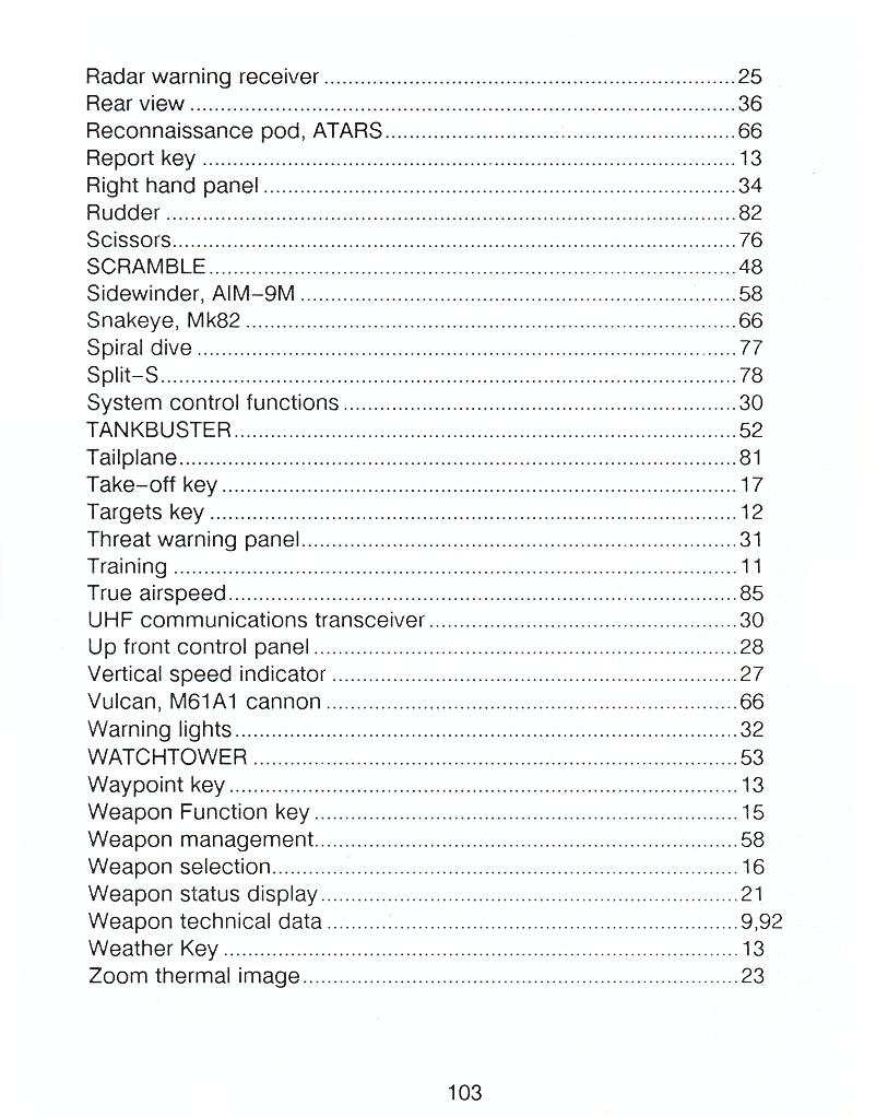 F-16 Combat Pilot flight manual page 103