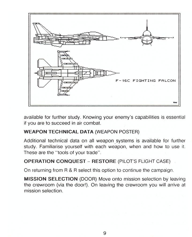 F-16 Combat Pilot flight manual page 9