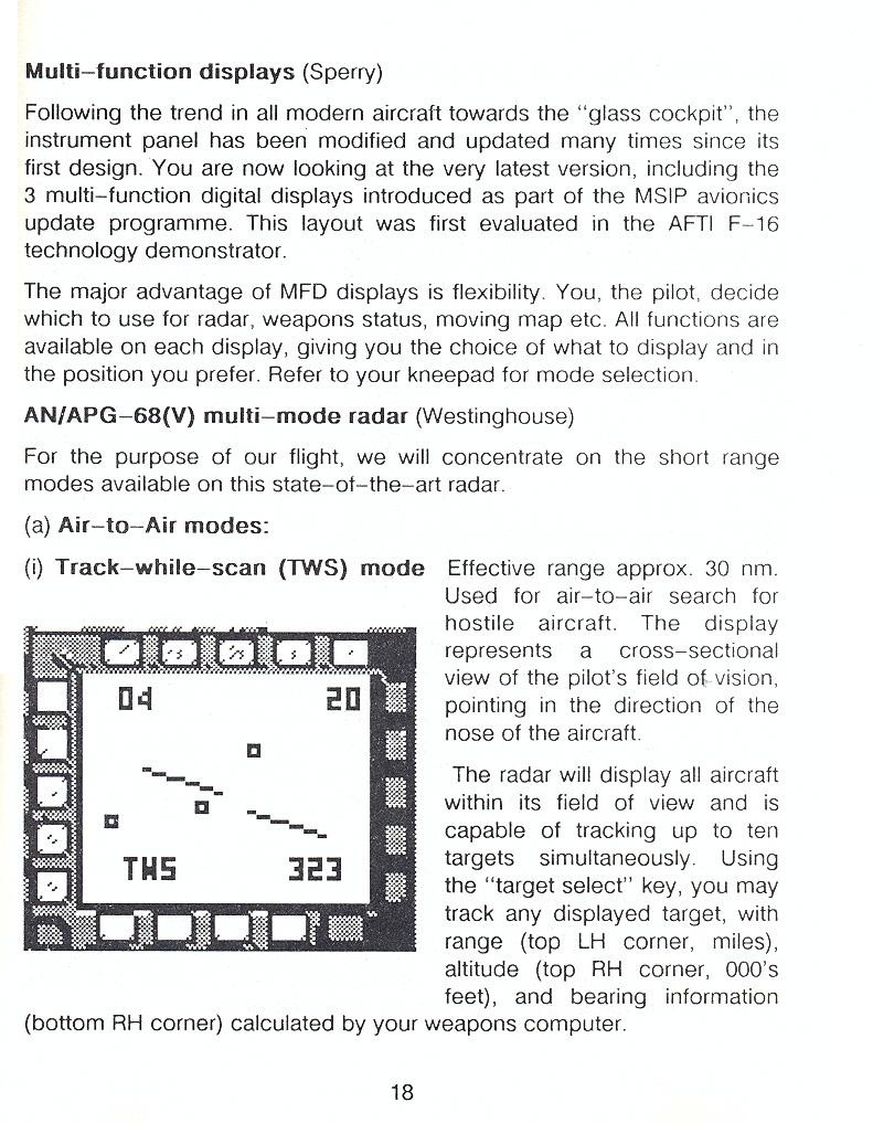 F-16 Combat Pilot flight manual page 18