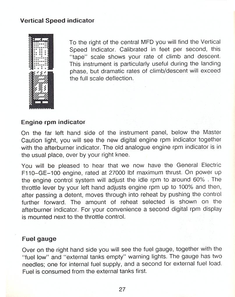 F-16 Combat Pilot flight manual page 27