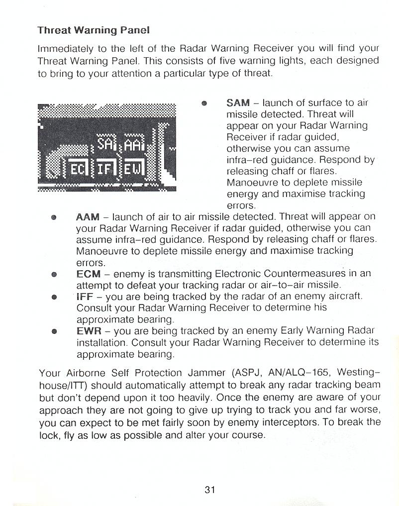 F-16 Combat Pilot flight manual page 31