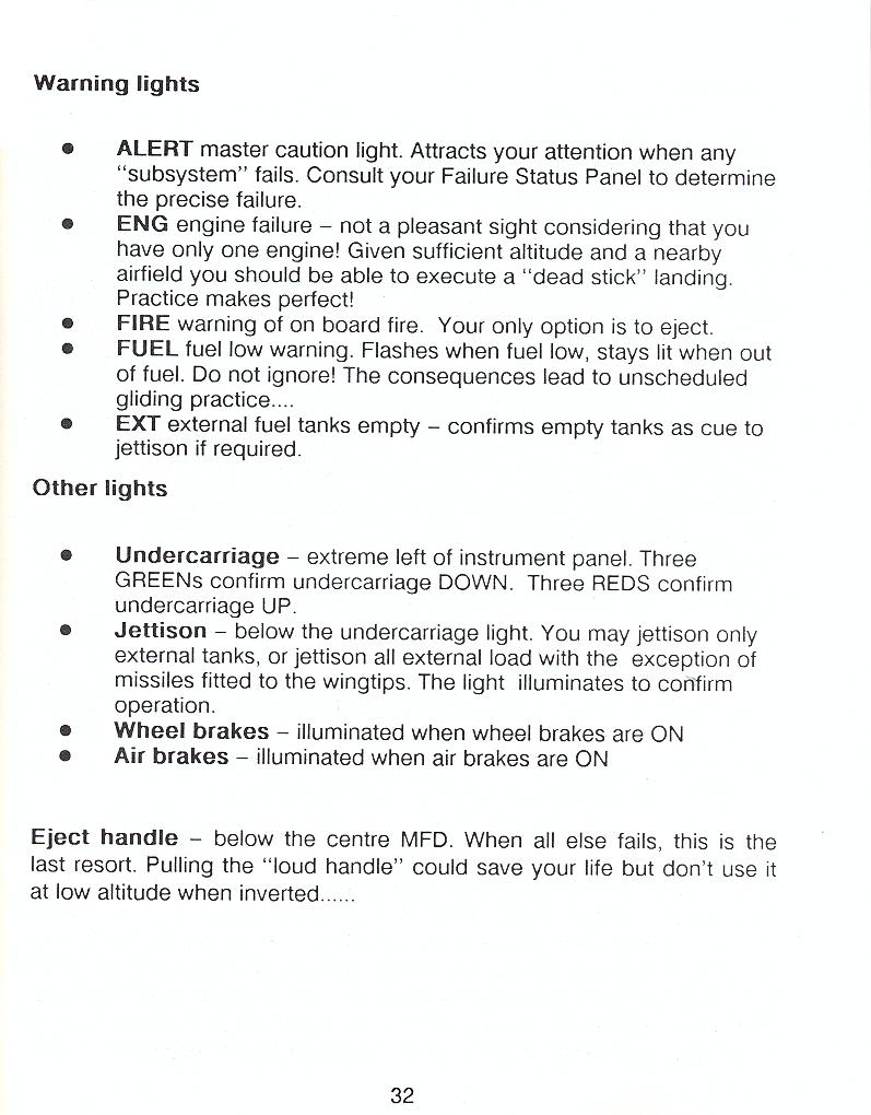 F-16 Combat Pilot flight manual page 32
