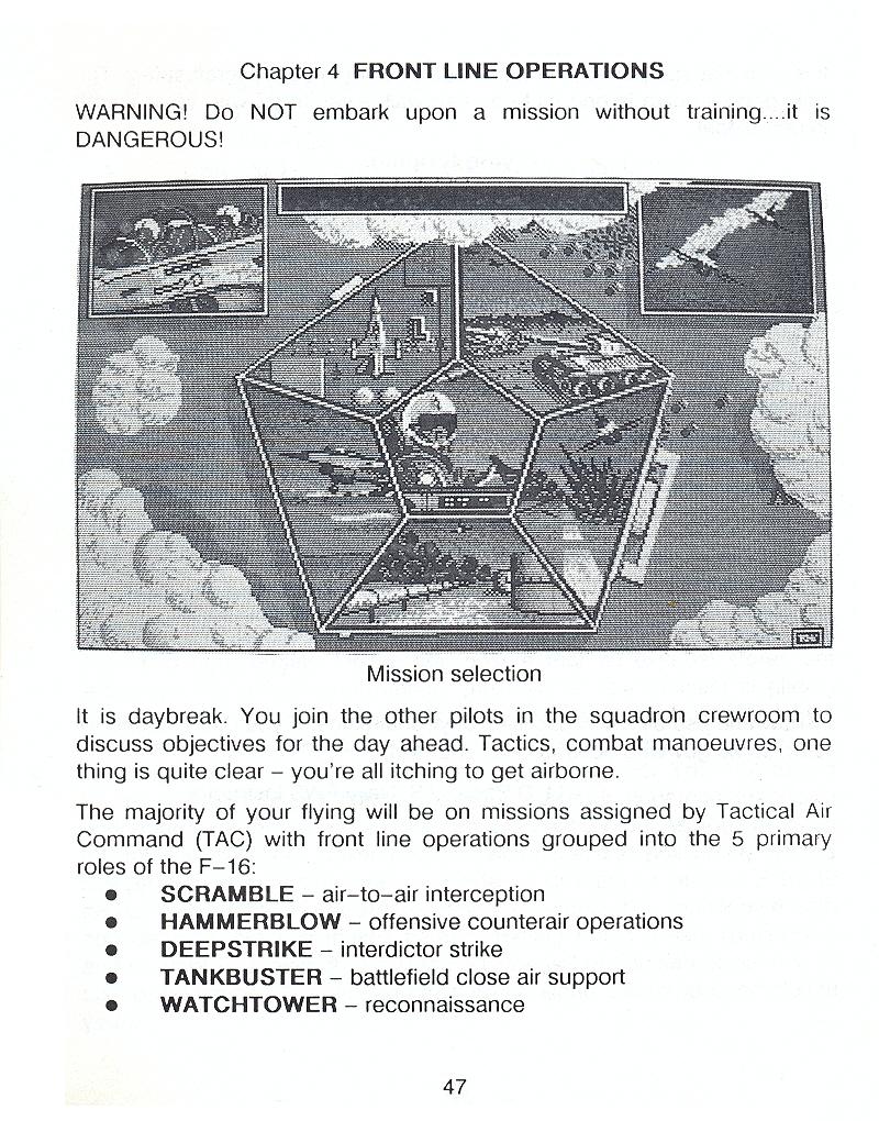 F-16 Combat Pilot flight manual page 47